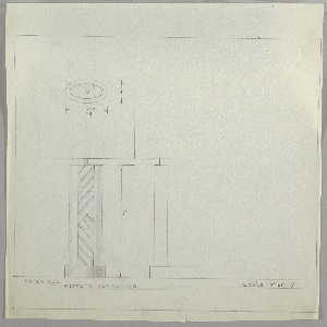Drawing, Table Lamp: Metal, Alabaster, early 20th century