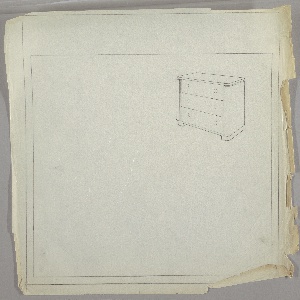 Drawing, Design for Chest of Drawers, Round Draw Pulls