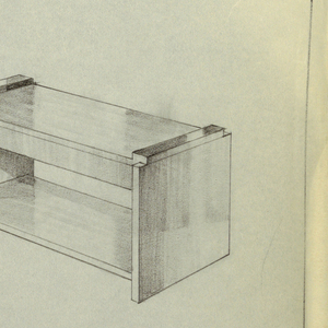 Drawing, End Table with Drawer, Shelf