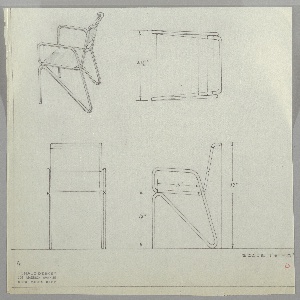 Drawing, Design for Bent Metal Armchair with Sling Back and Seat