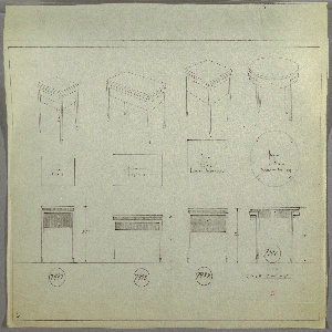 Drawing, End Table: Four Versions