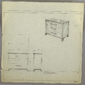 Drawing, Chest of Drawers (Three), ca. 1930s