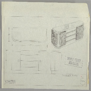 Drawing, Design for a Sideboard in Darker Burled and Lighter Wood