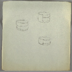 Drawing, Table:Low, Round, with Shelves
