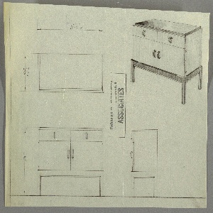 Drawing, Design for a Cabinet on Stand