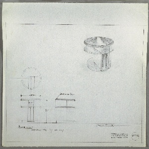 Drawing, End Table with Marble Top