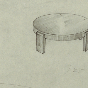Drawing, Table: Low, Round