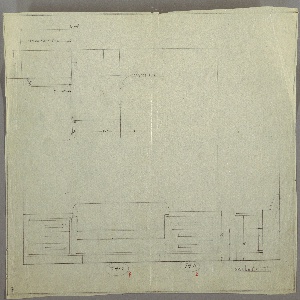 Drawing, Sofa, Built-in, with Three-Drawer Cabinet Each End, ca. 1930s