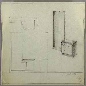 Drawing, Vanity/ Tall Mirror, ca. 1930s