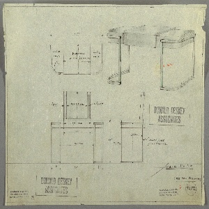 Drawing, Design for a Vanity with Square Tube Supports at Sides