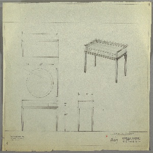 Drawing, Vanity, Wave Design/ Round Mirror, ca. 1930s