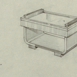 Drawing, Table: Low, with Mirror Top