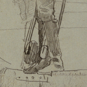 Drawing, Young Man Leaning Against Sailboat Rigging, probably 1861–62