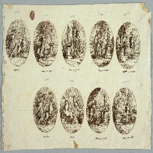 Drawing, Nine Circular Compositions with Diety Subject Matter, 1805