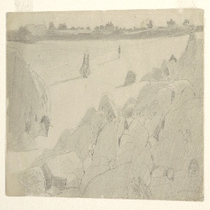 Drawing, Beach at Marshfield (?), 1869–74