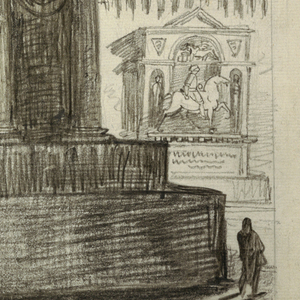 Drawing, Venetian Architecture Capriccio with the Colleoni by Andrea Verrochio, 1800–1825
