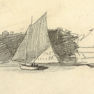 Drawing, Six Studies of Sailboats, possibly 1874