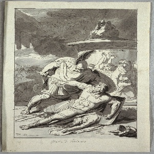 Drawing, The Death of Priamus, ca. 1800