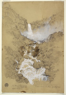 Drawing, Tequendama Falls near Bogotá, Colombia, June 20-30, 1853