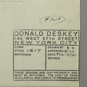 Drawing, End Table, February 10, 1931