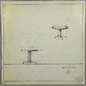 Drawing, End Table, Round, early 20th century