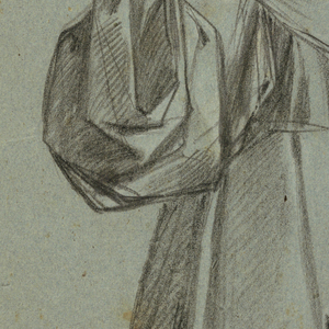 Drawing, Sheet with Sketch of a Monk, mid-18th–early 19th century