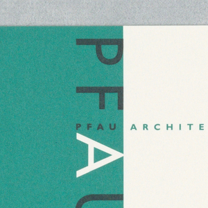 Label, Label for Pfau Architecture, San Francisco, ca. 1992