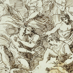 Drawing, Bacchanalian Scene with Circle of Dancing Figures, late 18th–early 19th century