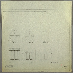 Drawing, End Table, Three Versions, early 20th century