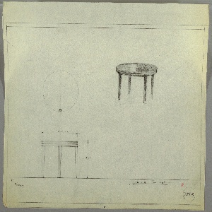 Drawing, End Table, Round, early 20th century