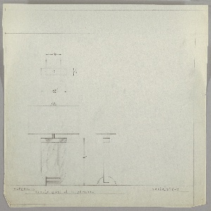 Drawing, Table Lamp: Marble and Polished Aluminum or Bronze, early 20th century