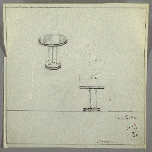 Drawing, End Table, Round, 1932