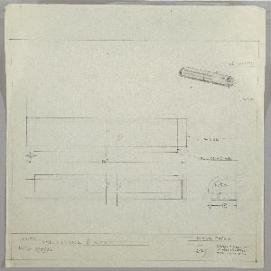 Drawing, Drawer Pull: Wood, Polished Chrome, early 20th century