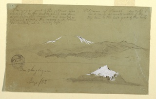 Drawing, Puracé Volcano, Colombia and Mt. Sincholagua, Ecuador