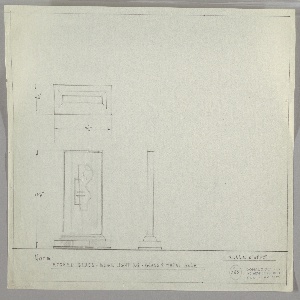 Drawing, Light Fixture: Etched Glass; Glass and Metal Base, early 20th century