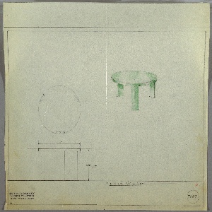Drawing, End Table, Round, early 20th century