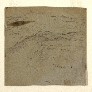 Drawing, Combers in a Stormy Sea with a Vessel on  the Horizon, 1890