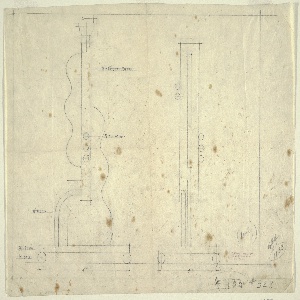 Drawing, Design for a Table Lamp in form of Cubist Guitar, 1930s
