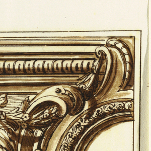 Drawing, One of a set of twelve projects for the decoration of a wall to be placed at a height. Preceded by a title page., 1675–99