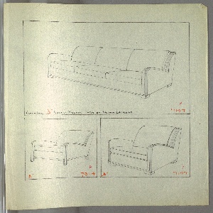 Drawing, Sofa, Armchairs