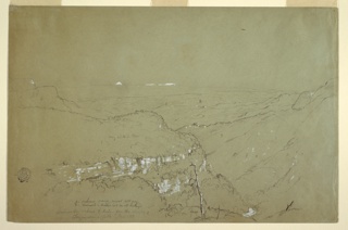 Drawing, Snowpeaks Tolima and Ruiz, from the Vicinity of Tequendama Falls, Colombia