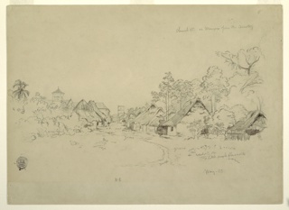 Drawing, Street in Mompox, Colombia, Viewed from the Cemetery