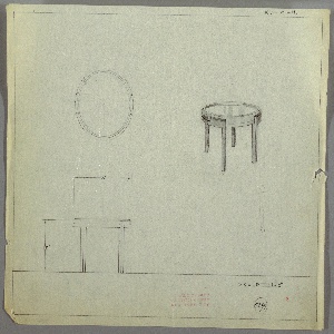 Drawing, End Table, Round, early 20th century