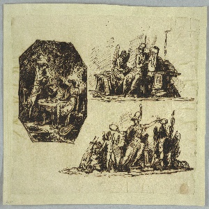 Drawing, Bacchus, Apollo and Mnemosine; Minerva with Trophies, 1798–1801