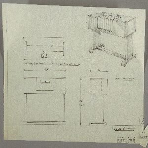 Drawing, Cabinet: Telephone Book Storage Unit, 1930s