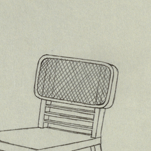 Drawing, Chair with Rattan, 1940s