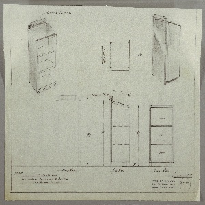 Drawing, Lectern-Cabinet: Exterior Door with Light at Top, Interior Shelves, 1930s