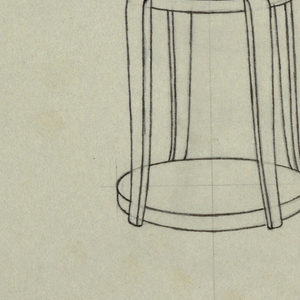 Drawing, Small End Table with Shelf, 1940s