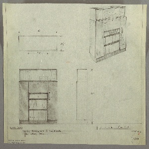 Drawing, Cabinet and Bookshelf Unit, 1930s