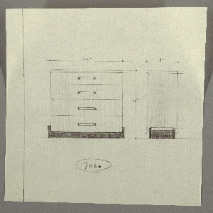 Drawing, Chest: Four Drawers, Rectangular Pulls, Centered, 1931